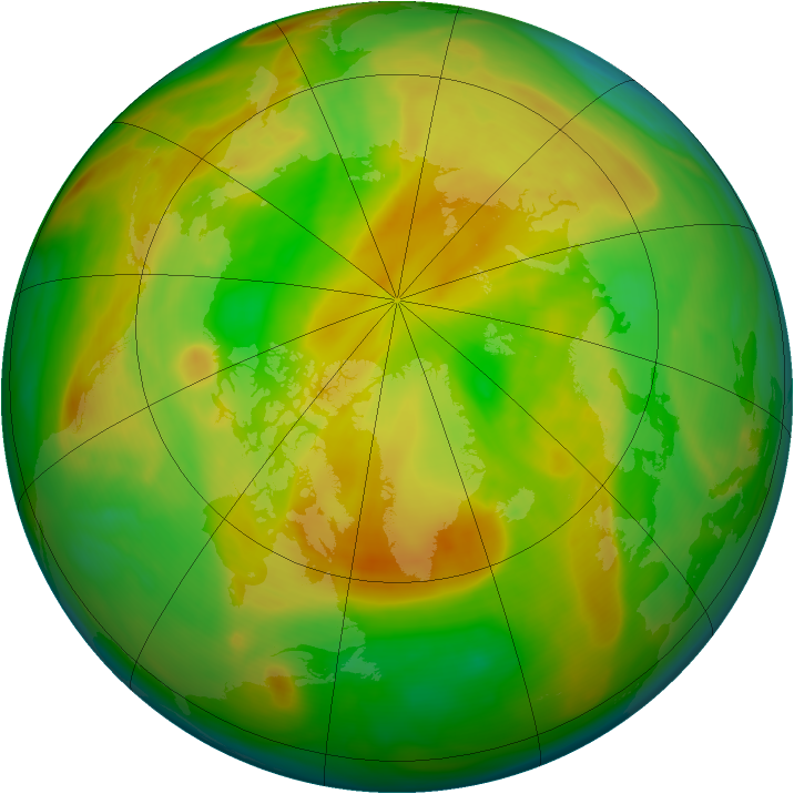 Arctic ozone map for 20 May 2007
